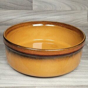 Vintage Melitta Serving Bowl Germany Round 8" Ceramic Brown Mustard Gradient MCM
